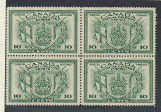 4x Canada Special Delivery Stamps Block Of 4 E10 - 10c Green Mnh Vf Gv=$36.  00