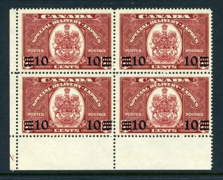 Canada Scott E9 - Nh - Blk Of 4 - 10¢ On 20¢ Special Delivery (. 154)