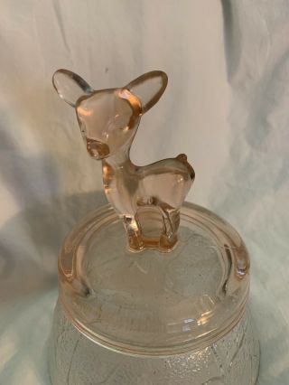 Jeanette Glass Pink Depression Glass Lid Only For Small Deer Trinket Box