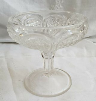 Vintage Brilliant Cut Glass Compote Not Signed Cond