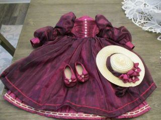 Vintage Doll Dress For French German Bisque Antique Bonnet Dress Shoes Pantaloon