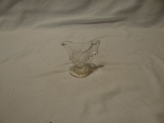 Antique Eapg Amazon Pattern Flint Glass Mini Creamer 3 " Tall