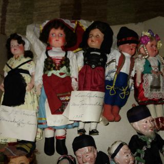 19 VTG 1930 ' s Souvenir Travel International Dolls IRELAND BERMUDA USA FRANCE jm 3