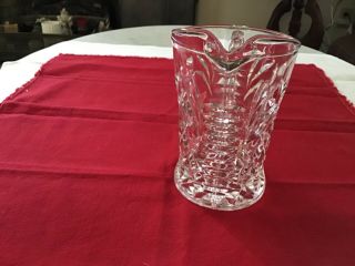 Vintage pressed cut crystal glass vase small pitcher,  creamer 5”tall 3 - 1/4” D 2