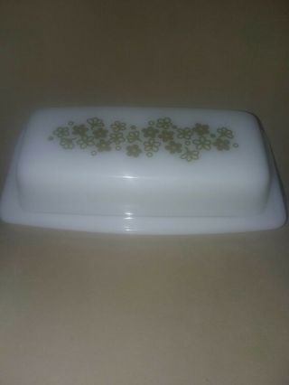 Vintage Pyrex Green Crazy Daisy 72 - B Covered Butter Dish