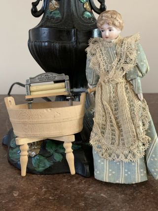 Antique Vintage Rare German Bodo Hennig Wash Tub And Wringer Awesome Dollhouse