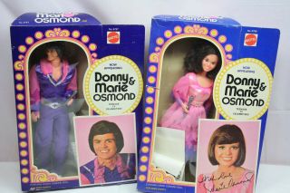 Vintage Donny And Marie Osmond Dolls Mattel 1976 Boxes