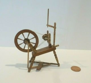 Oldham Studios Miniature Hand Crafted Spinning Wheel 5 Made In 1989