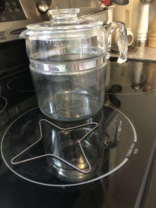 Vintage Pyrex 7759 B Flameware Glass Coffee Percolator Pot 9 Cup No Inside Parts