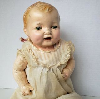 Effanbee Walk Talk Sleep Doll - Compo Head,  Stuffed Body Label Gown