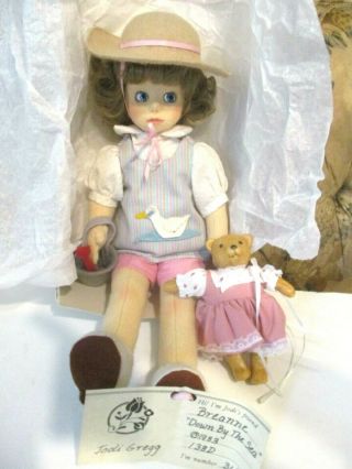 1983 Signed Jodi Gregg 13 " Felt Lenci Type Breanne Doll Down By The Sea 31/500