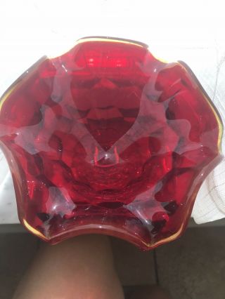 Vintage Viking Ruby Red Georgian Compote Candy Dish 4 - 3/4 