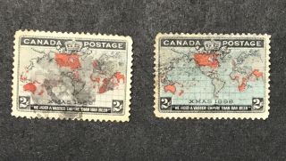 1898 Canada Sc 85 - 86 F Christmas 1898: Map Of British Empire