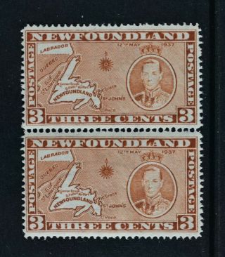 Newfoundland,  Kgvi,  1937,  3c.  Orange - Brown Value,  Sg 258,  Pair,  Um,  Cat £76.