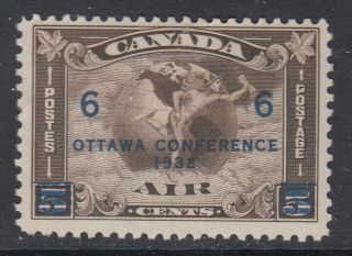 Canada Og Scott C4 6 Cent On 5 Cent Olive Brown " Air Mail " F