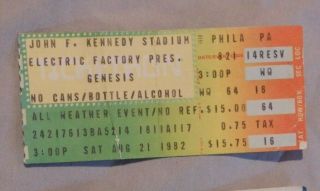Genesis Concert Ticket Stub Jfk Stadium 1982