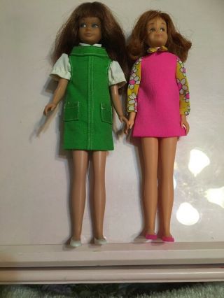Vintage 1963 Skipper And Skooter With Clothes Right In Style Crazy Daisy