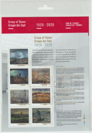 Canada - Group Of Seven Art Stamp Pane - 2020 - Mnh
