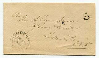 Canada Ont Ontario - Goderich 1869 Uc - Stampless Paid 5 - Cover To Toronto -