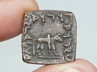 Stunning Ancient Bronze Square Indo Greek Coin 5,  4 Gr 20 Mm