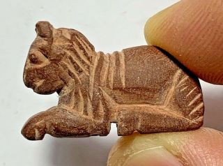 Extremely Rare Roman Terracotta Animal - Lion Statue Circa 100 - 200 Ad 27mm