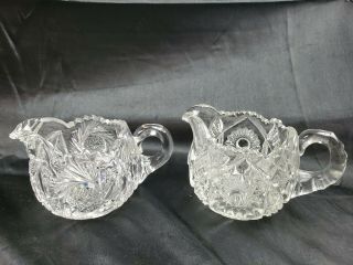 Antique American Brilliant Period Cut Glass / Creamer / Apb / / 3.  5 "