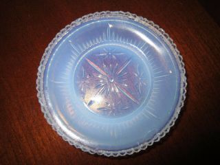 Antique Sandwich Opalescent Lacy Flint Glass Cup Plate 3.  25 " 1800 