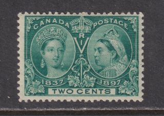 Canada Sg 125 Scott 52 V/vf Mh 1897 2¢ Green Victoria Diamond Jubilee Scv $35