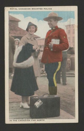 Canada 1945 Rcmp Mountie Ppc Postally 7c Airmail Stamp