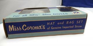 VINTAGE NOS 1950’s MISS CORONA’S HAT & BAG SET 10 ½” DOLLS CISSY MISS REVLON 2