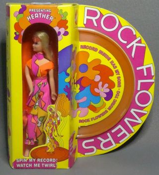 Vtg Mattel Rock Flowers Heather Doll Mib Nrfb 1970 Mod Era