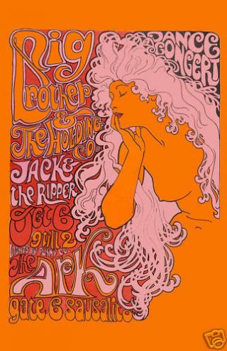 Rock: Big Brother At The Ark In Sausalito Concert Poster 1967 12x18