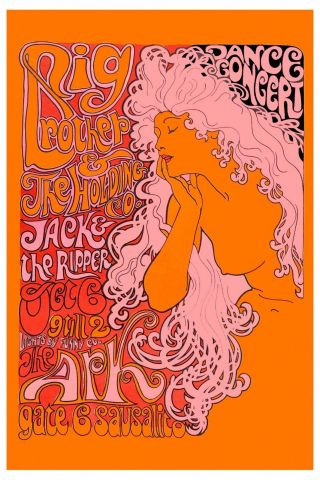 Rock: Big Brother at The Ark in Sausalito Concert Poster 1967 12x18 2