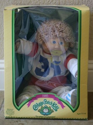 1985 Coleco Cabbage Patch Kids Blonde Hair Blue Eyes W/ Box