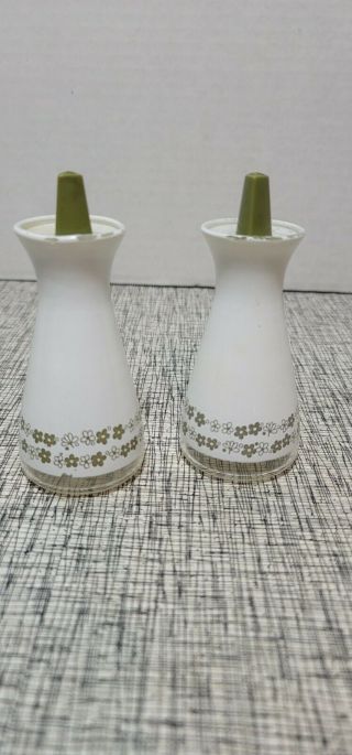 Vintage Pyrex White Spring Blossom Salt And Pepper Shakers Crazy Daisy
