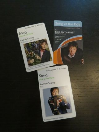 Paul Mccartney Starbucks/itunes/apple Promo Cards - Song Of The Day - The Beatles