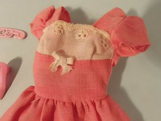 Vintage Francie Doll Outfit 3369 Pink ' n Pretty Dress Slip Undies Shoes 1972 3