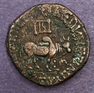 India – Indo - Scythian,  Azes Ii,  Bronze Hexa - Chalkon,  13.  91g