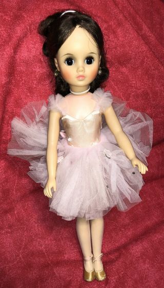 Vintage 1960s Madame Alexander Elise Ballerina Doll Pink Tutu Brunette