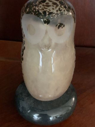 Art Glass Spotted Owl Marked England Wedgwood 4 " Tall