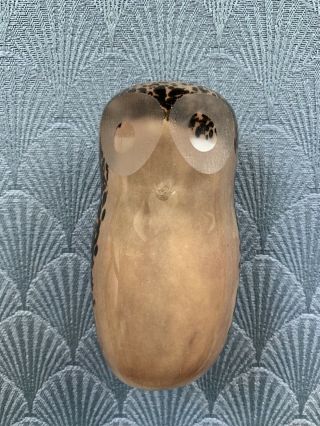 Art Glass Spotted Owl Marked England Wedgwood 4 