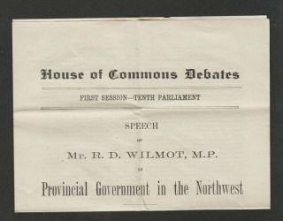 Canada 1905 Political Tract - Provinces In Prairies