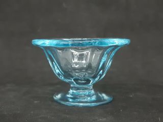 Vintage Fostoria Glass Co Fairfax 2375 Blue Open Salt Cellar Nut Cup