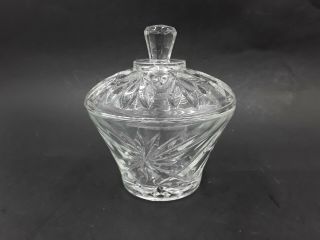 Vintage Glass Pineapple Pattern Sugar Bowl With Lid