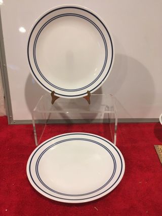 Corelle Vitrelle Classic Cafe Blue Set Of 2 Dinner Plates White Blue 10 1/2 "