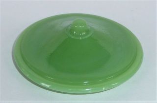 Akro Agate Large Interior Panel Green Luster Sugar Lid Child 