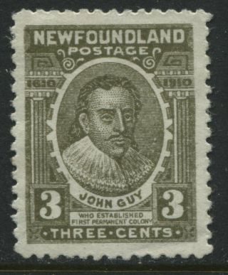 Newfoundland 1910 3 Cents Brown Olive O.  G.
