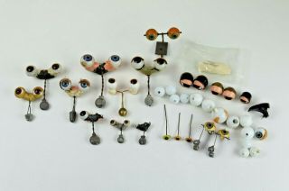 Selection Of Antique German Set Weighted Glass Eyes For Repair Or Replacement