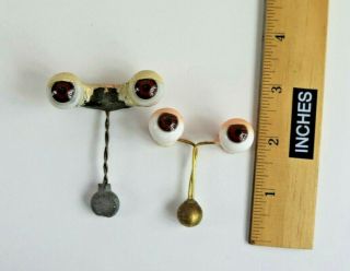 Selection of Antique German Set Weighted Glass Eyes for Repair or Replacement 2