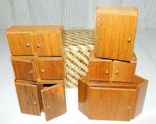Vintage Concord Miniatures Dollhouse Furniture Kitchen Cabinet Set 5345